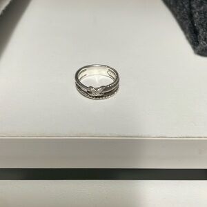 David Yurman diamond X crossover ring